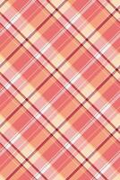 Elegant diagonal plaid pattern in soft coral, peach, and cream. Perfect for textile design, scrapbooking, website backgrounds, and more. vector