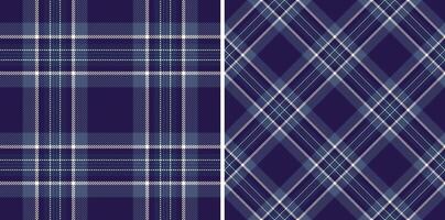 Elegant dual plaid patterns in navy, light blue, and white. Perfect for textile design, apparel, or website backgrounds. Classic versatile, these seamless textures offer a sophisticated aesthetic. vector