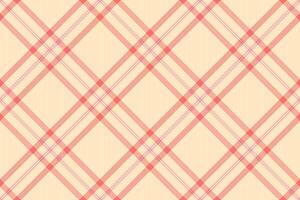 Delightful pastel pink and cream diagonal plaid pattern. Perfect for adding a touch of subtle elegance to your designs. Ideal for backgrounds, textiles, or packaging. vector