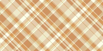 Back to school textile pattern fabric, party background texture. Everyday plaid tartan seamless check in light and orange colors. vector