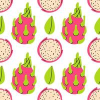 Cute summer seamless pattern with exotic fruits, fresh sliced . Hand drawn citrus fabric wallpaper texture, juicy tropical fruit background patterns . Hand drawn illustration . vector