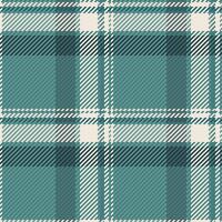 Sophisticated teal and cream plaid textile pattern. Perfect for fashion, home decor, and website backgrounds. Subtle texture adds depth and visual interest. vector