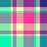 Bright, pixelated plaid background. A vibrant, multicolored textile pattern with a retro pixel art feel. Useful for backgrounds, textures, or design elements. vector