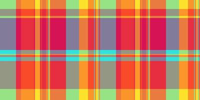 Femininity seamless plaid textile, collage check background pattern. Furniture fabric tartan texture in orange and red colors. vector