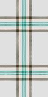 Elegant teal, beige, and brown plaid pattern. Perfect for textile design, fashion, or website backgrounds. Subtle yet striking, this seamless texture offers a sophisticated and versatile aesthetic. vector