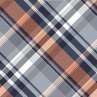 Stylish diagonal plaid pattern in muted orange, gray, and blue hues. Perfect for textile design, apparel, or website backgrounds. Creates a sophisticated and modern feel. vector