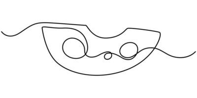 cheese slice continuous one line drawing illustration vector