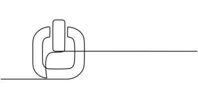start button continuous one line drawing vector