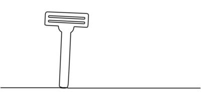 Continuous one line drawing of razor vector
