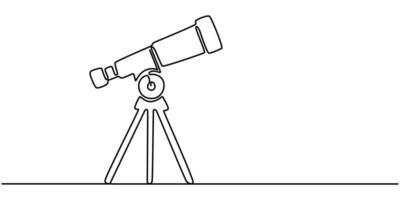 Continuous One Line Drawing of Astronomy And Space Sciences vector