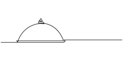 Continuous Line Drawing of Serving Icon, Hand Drawn Symbol vector