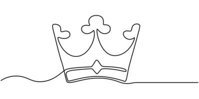 Continuous One Line Drawing of Crown. Abstract Single Line Drawing of Crown vector