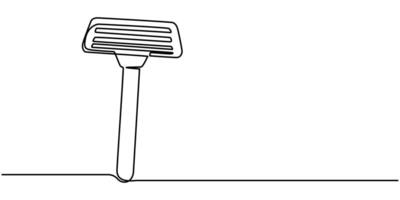 Razor continuous one line art drawing minimalist illustration vector