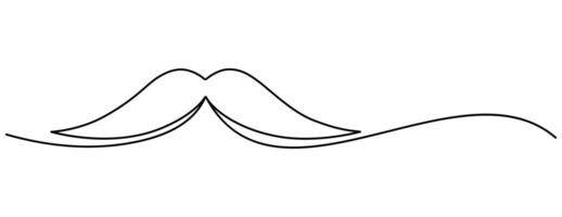 english mustache continuous one line drawing vector
