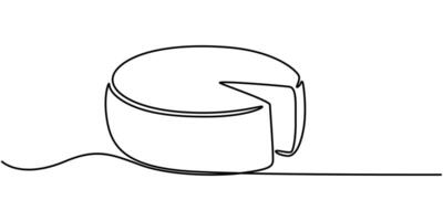 cheese in one continuous line art drawing style vector