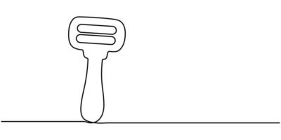 Man's razor continuous one line drawing on white isolated background illustration vector