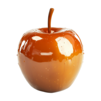 an apple with a caramel coating on it png