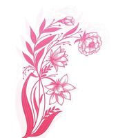 Abstract hand draw pink flower design vector