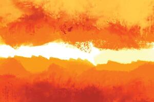 Abstract orange colorful paint watercolor texture background vector