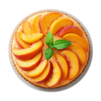 a cake with peaches on top of it png