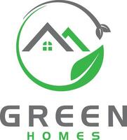 Green Homes Logo .Eco Friendly Real Estate vector