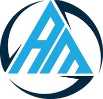 AM Logo with Blue Triangle and Circle vector