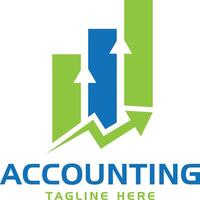Accounting Logo with Chart and Arrows vector