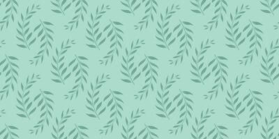 Elegant branches with leaves on soft green background vector