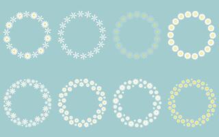 Set of round floral wreaths vector