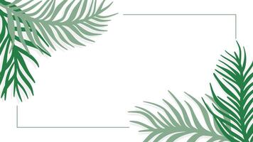 Horizontal banner with palm branches and copy space vector
