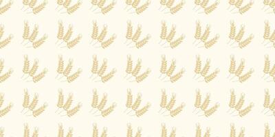 Ripe ears of grain on light beige background vector