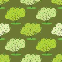 Nature background with bushes and trees vector