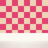 Pink and cream checkered background 3d with podium space for selling products, backdrop, wallpaper, background, text. illustration. vector