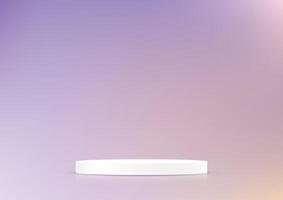 Pastel purple background 3d with white podium. 3D abstract studio room with pedestal podium. Space for selling products on the website. illustration vector