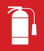 Fire Extinguisher Sign. Symbol in modern style. Fire extinguisher inside red rectangle. Illustration Isolated on White Background. vector