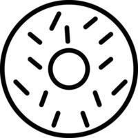 Donut icon. with icing and sprinkles in outline . black circle in modern style. Perfect for bakery, dessert, and food themes. illustration. vector