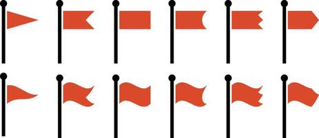 Set of flag icon. illustration set of simple flags and banners vector