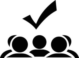 Group team with check mark Icon. Symbol isolated onwhite background. black design in modern style. color editable. vector