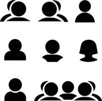 collection of people icon set, Icon set includes user, person, group, and team icons in a simple linear and solid style. in trendy style vector