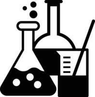 Laboratory glassware instruments icons set. Equipment for chemical lab in flat style. a black and white image of a laboratory flask and beaker. chemical glass for science lab. vector