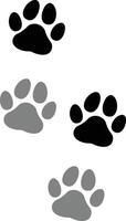 Paw footprint icon set. on white background. cat or Dog, path design animal tracks, design in modern style vector