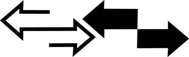 Left right arrows icon set. Transfer arrows, two ways, traffic, direction, side arrow line icon symbol collection. black and white icon. Editable stroke. vector
