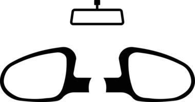 car rear view mirror icon set. Car rear and side mirror icon vector