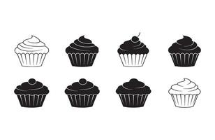 Simple and Sweet Cupcake Art for Dessert Menu Layouts and Bakery Labels vector