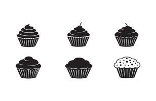 Decorative Cupcake Shapes for Baking Workshops and Culinary Events vector