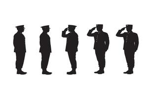 Army soldier in official dress uniform saluting with honor and commitment vector