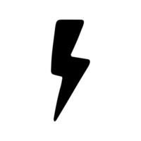 Lightning icon. Flat style EPS. Black on white. vector