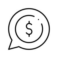 Money chat line icon, concept illustration, outline symbol, sign, linear symbol. vector