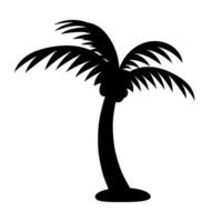 palm tree summer icon illustration design graphic flat style black and white vector