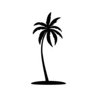 silhouette of palm tree icon over white background, Tropical illustration. vector